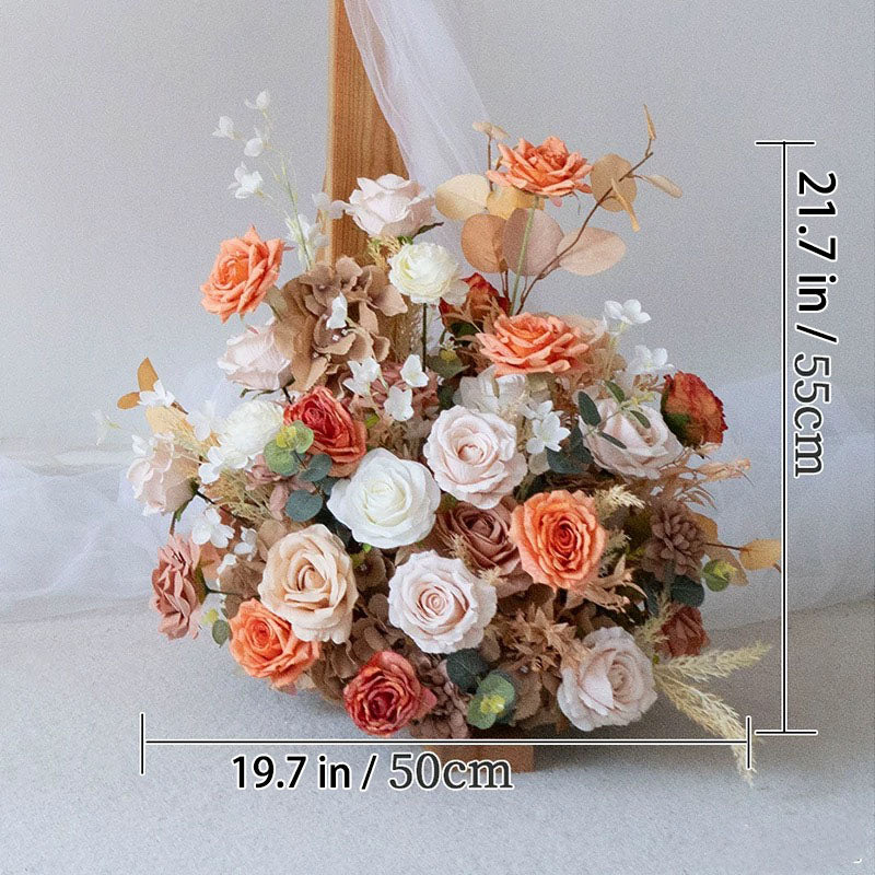 Roseytime Autumn Orange&Brown Arch Flowers Decor Set For Wedding&Event