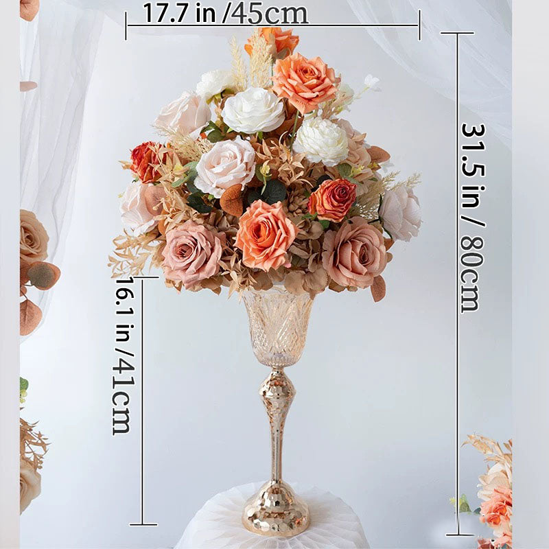 Roseytime Autumn Orange&Brown Arch Flowers Decor Set For Wedding&Event