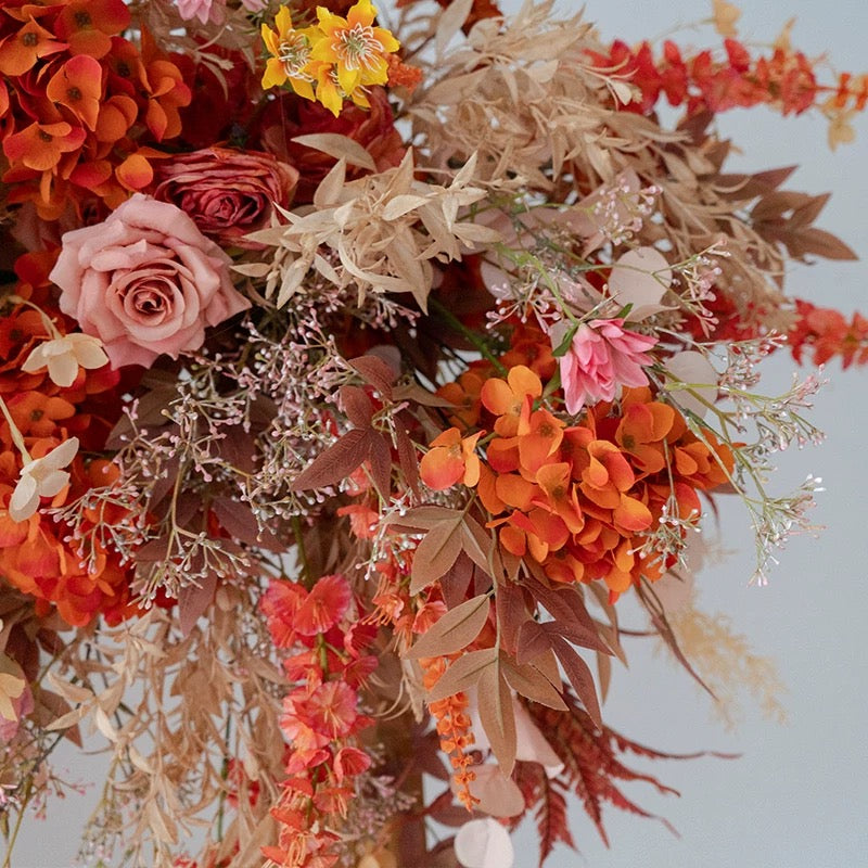 G1-Sale: Autumn Orange Arch Flowers Decor Set For Wedding&Event