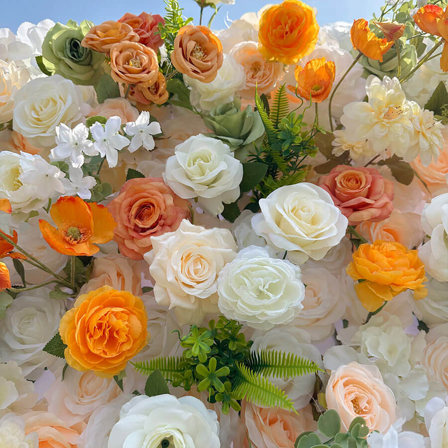 Roseytime 3D Orange Flower Wall Rolling Up #RTW156