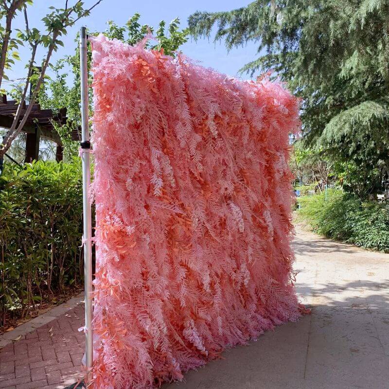 Roseytime 5D Pink Pampas Wall Roll Up Fabric Back #RTW186