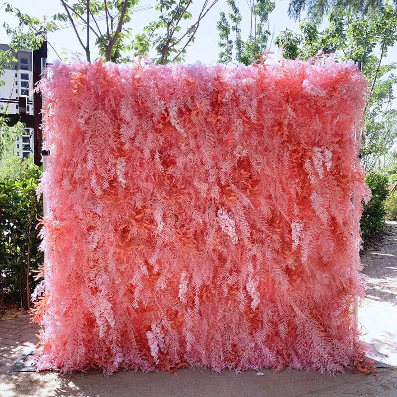 Roseytime 5D Pink Pampas Wall Roll Up Fabric Back #RTW186