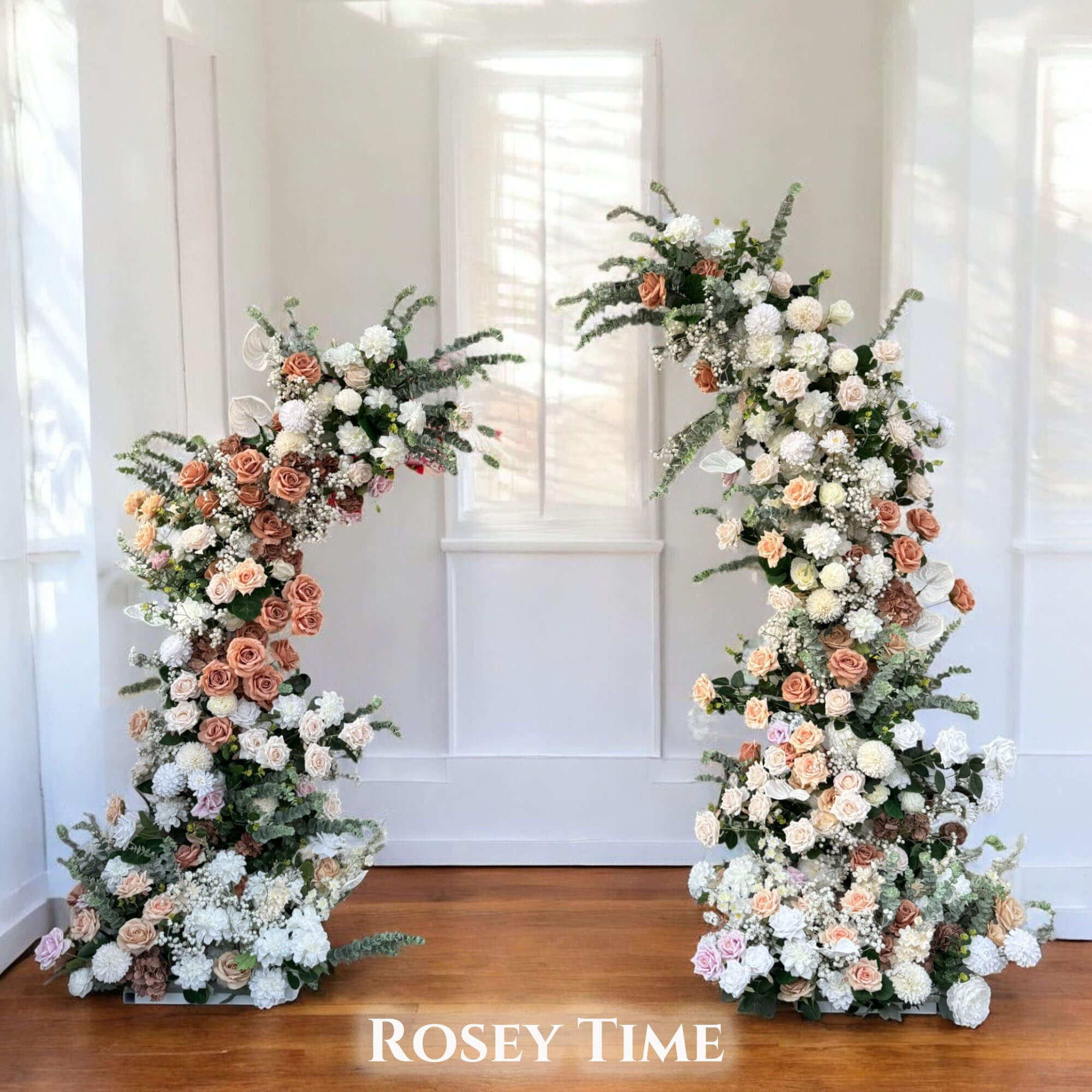 Roseytime Flower Pillars Arch with Frame #RTP015