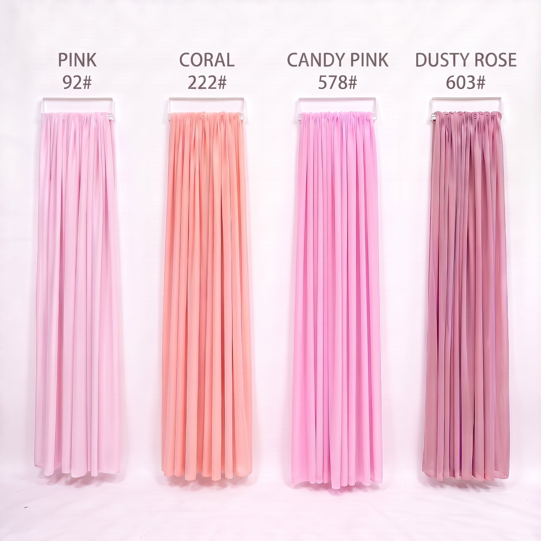 RoseyTime Pink Colors Wavy/Wave Wedding Backdrop Drapes Set 16pc