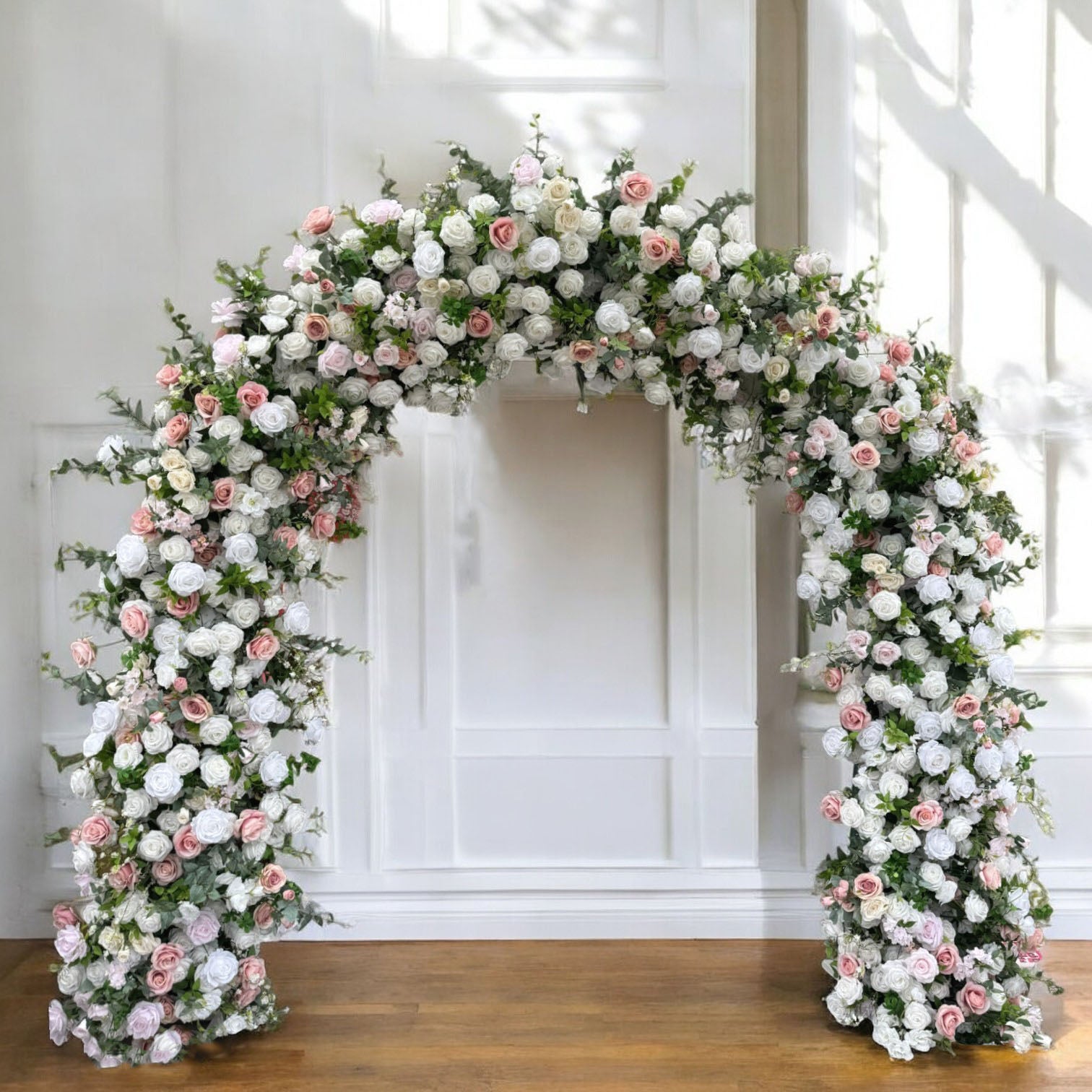 💥BF-Sale:  White&Pink Flower Arch n-shape Round Arch #RTA109