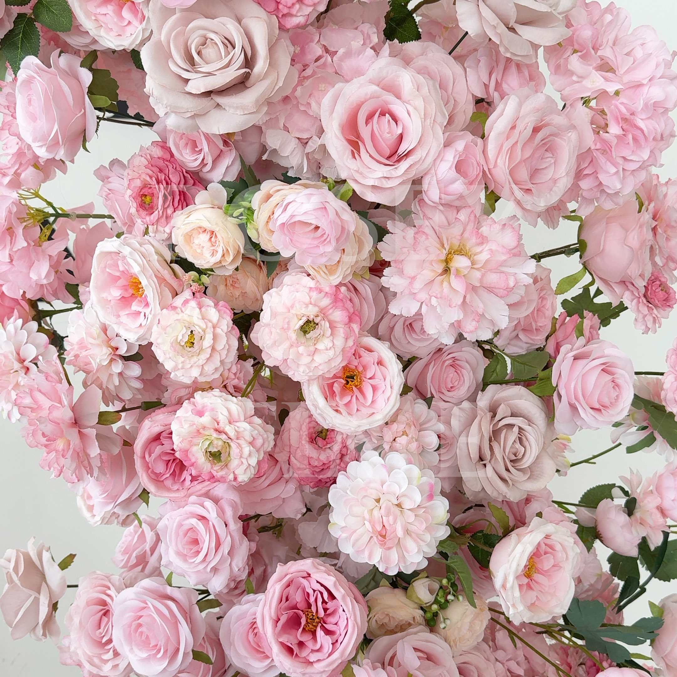 Roseytime 2026 Pink Flower Pillars Arch with Frame #RTP093