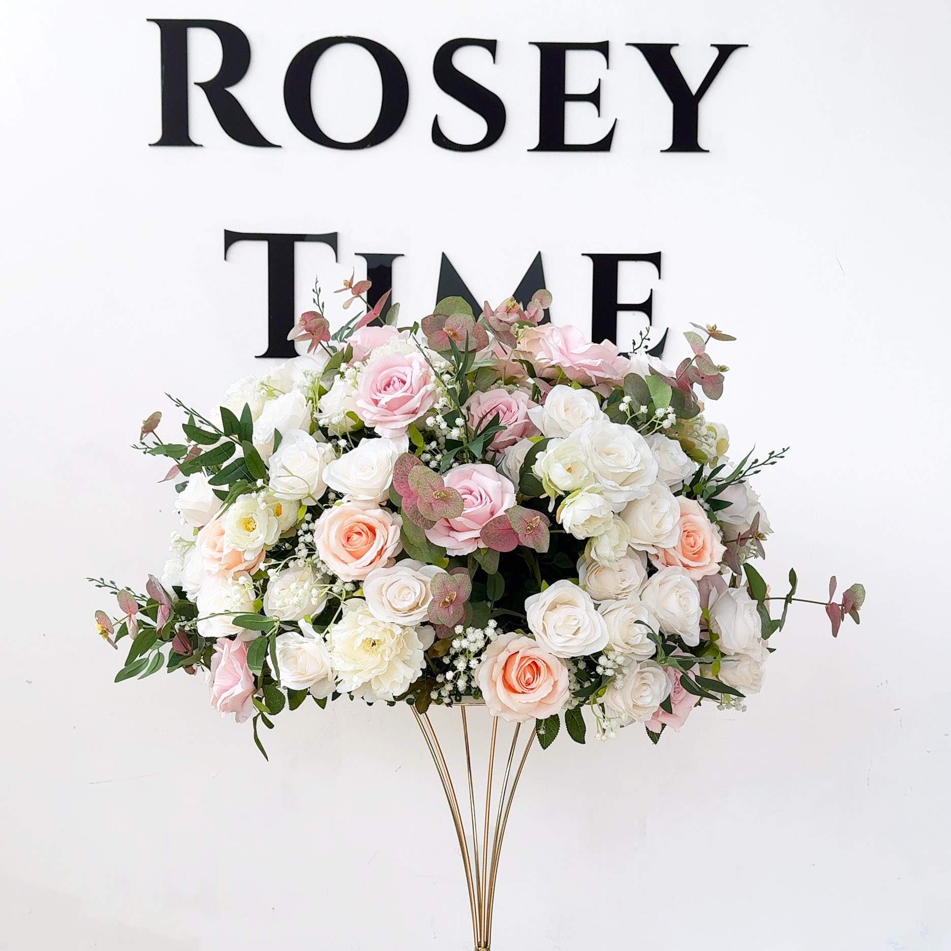 Roseytime Pink&White Wedding Flower Ball #RTB051