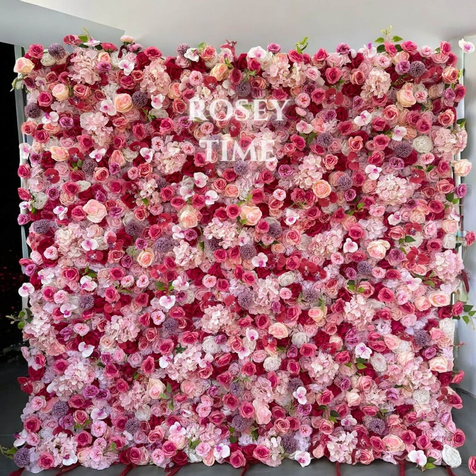 Roseytime 5D Hot Pink Flower Wall Roll Up Fabric Back #RTW162