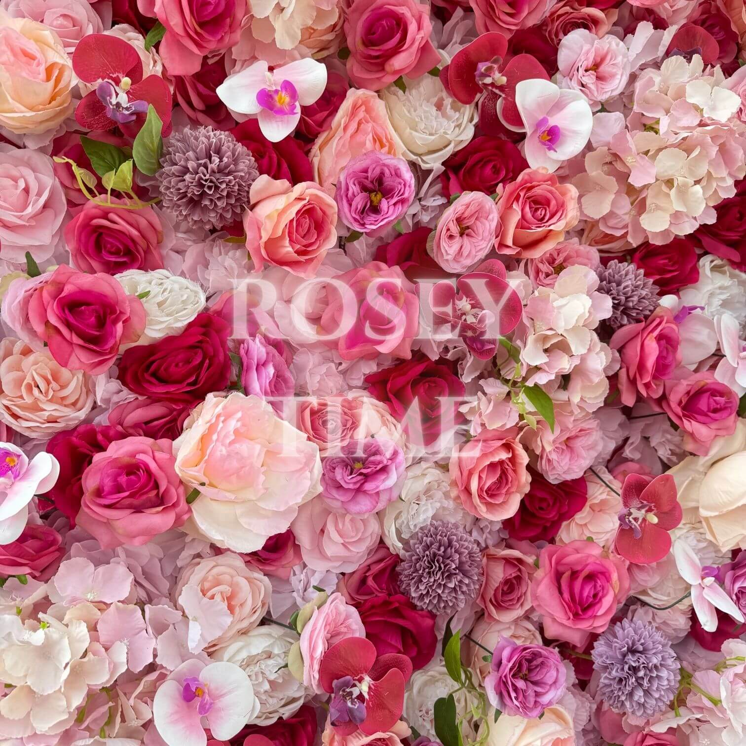 Roseytime 5D Hot Pink Flower Wall Roll Up Fabric Back #RTW162