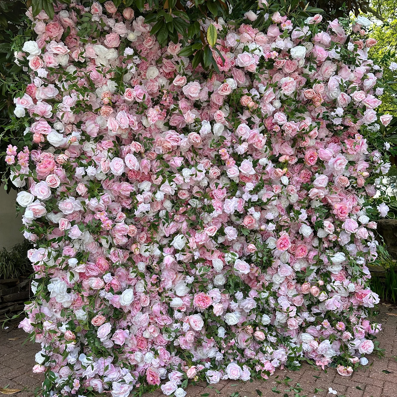 Roseytime 5D Pink Flower Wall Roll Up Fabric Back #RTW237