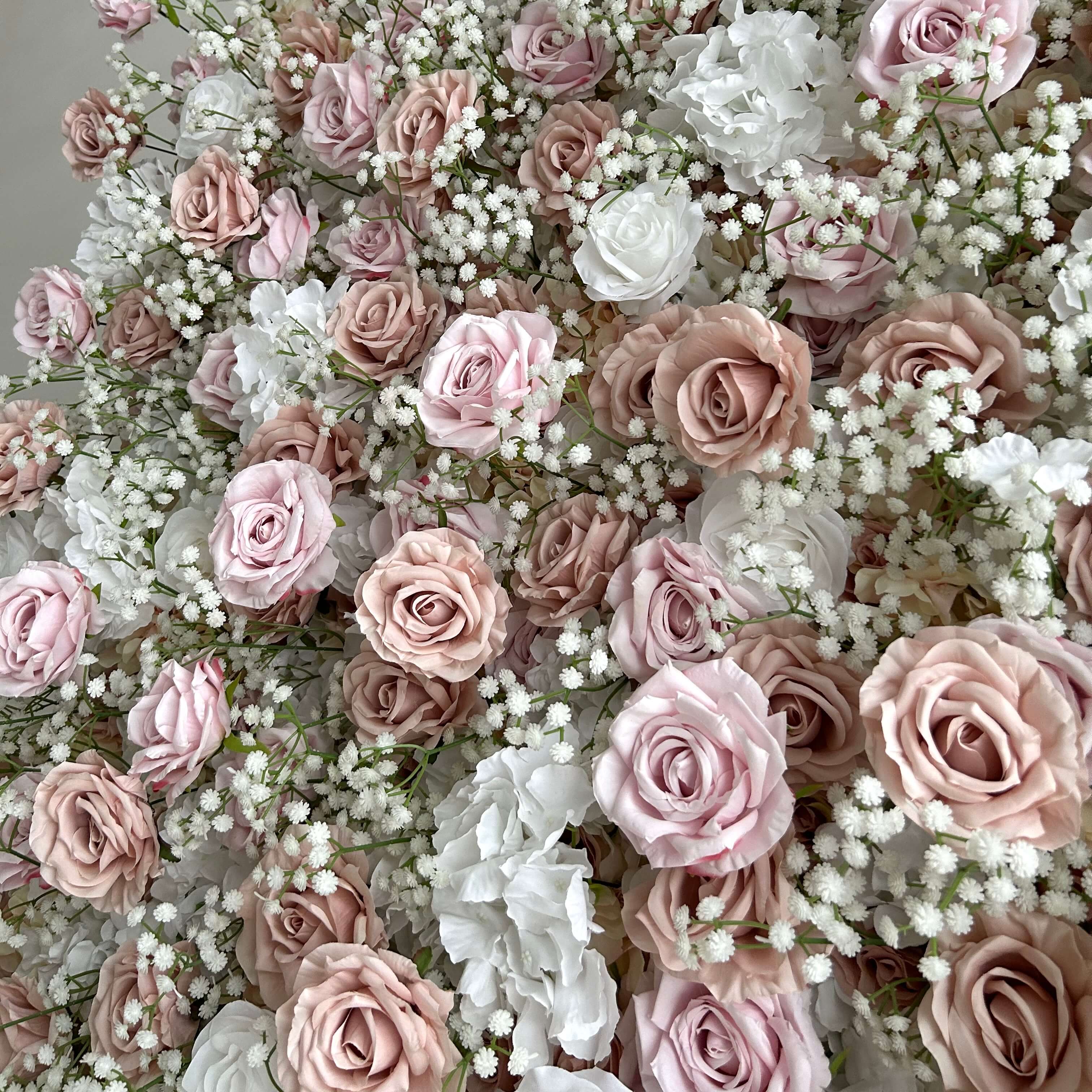 Roseytime 5D Pink Baby's Breath Flower Wall Roll Up Fabric Back #RTW091