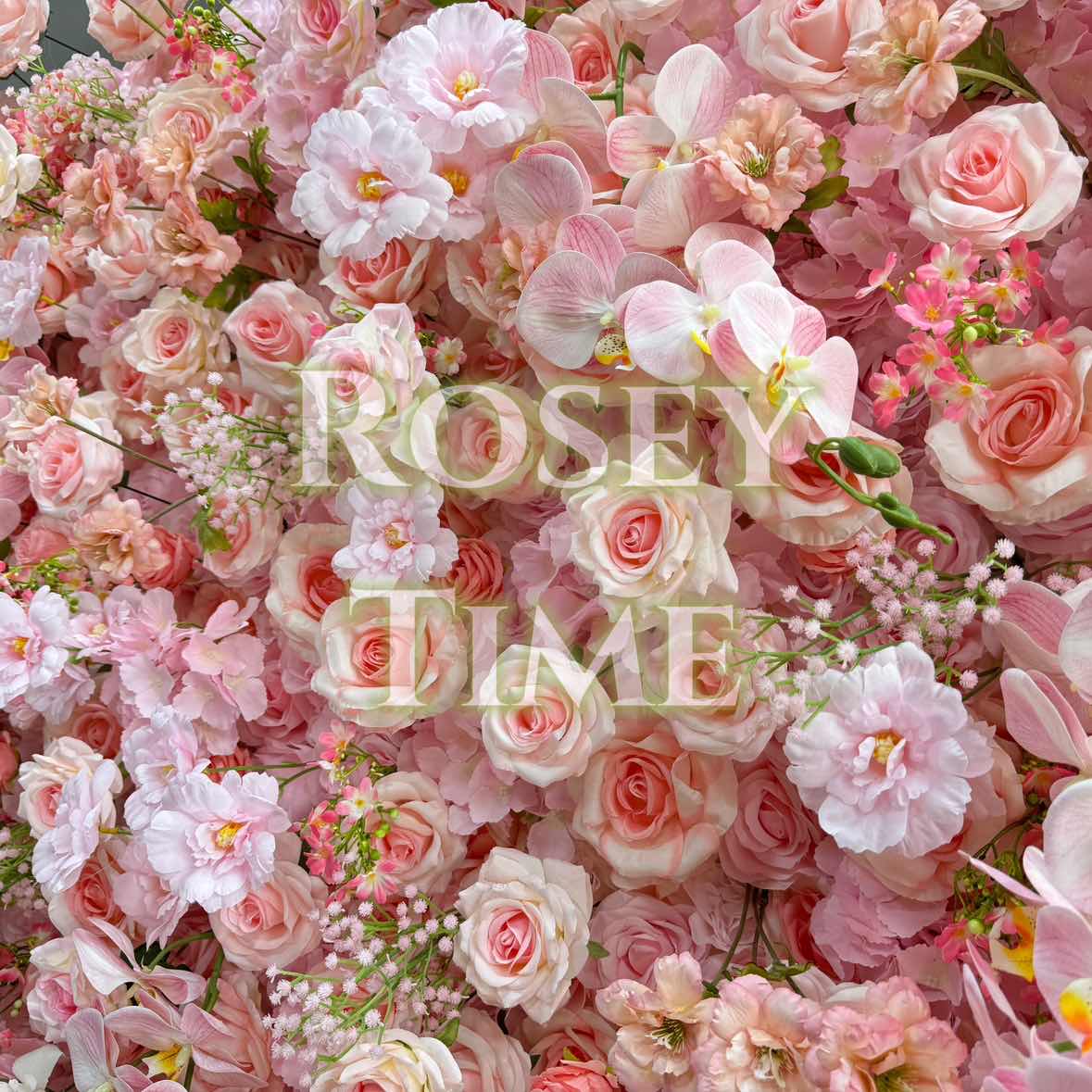Roseytime 5D Pink Flower Wall Roll Up Fabric Back #RTW133