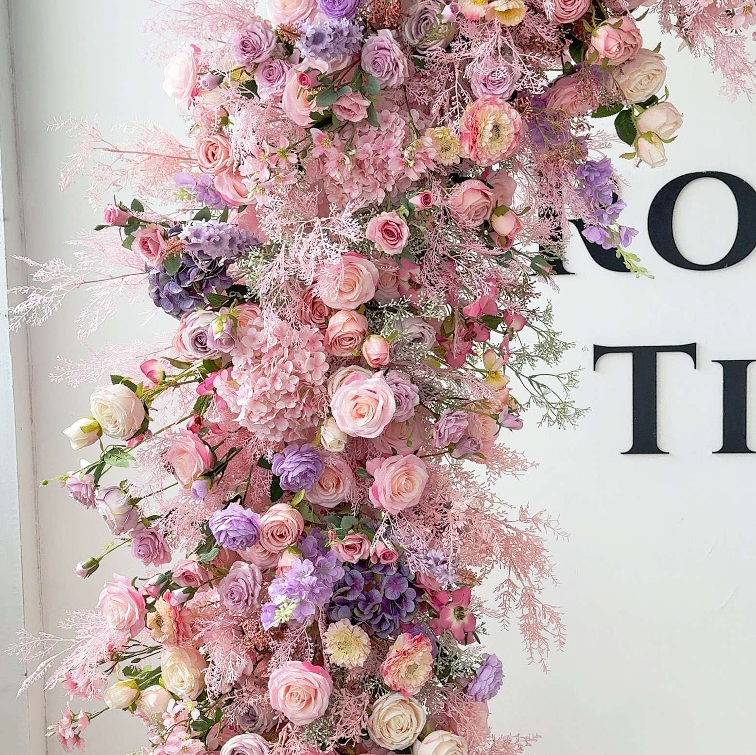 RoseyTime Dusty Purple&Pink Flower Arch n-shape Round Arch #RTA113