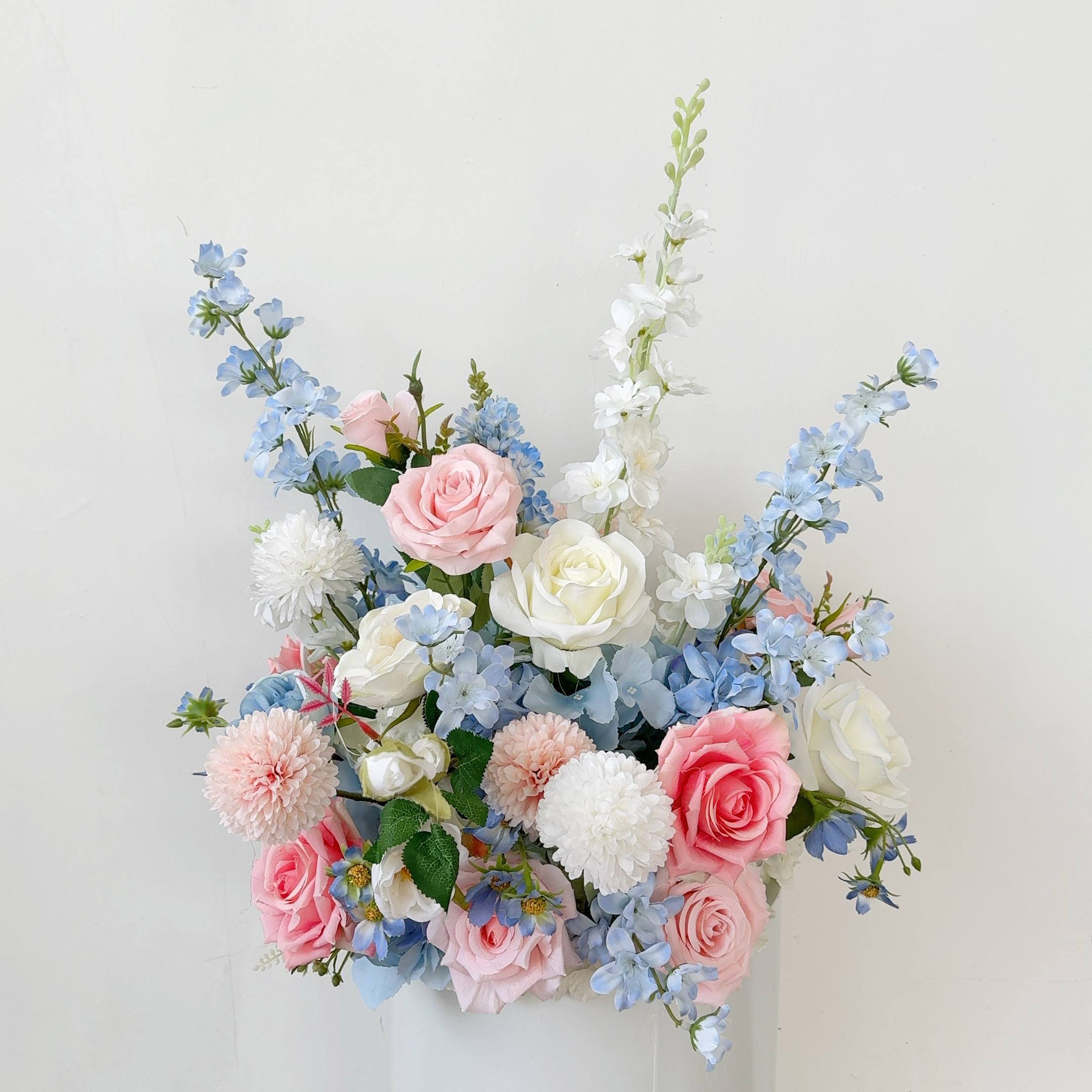 Roseytime Pastel Pink Blue Flower Floor Flower Wedding Aisle Arrangement #RTF008