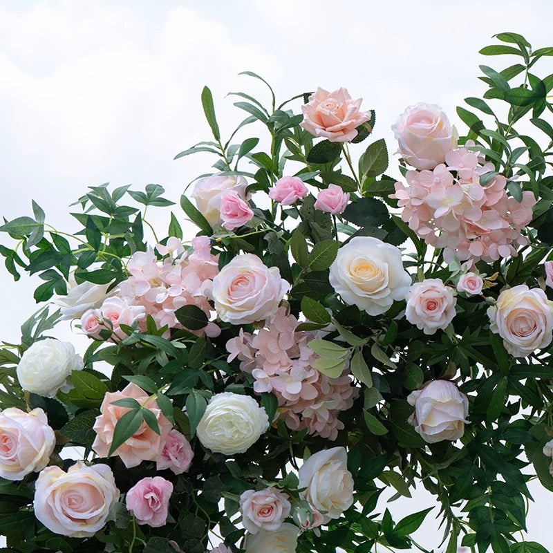 RoseyTime Pink Flower Round Arch With Frame #RTA080