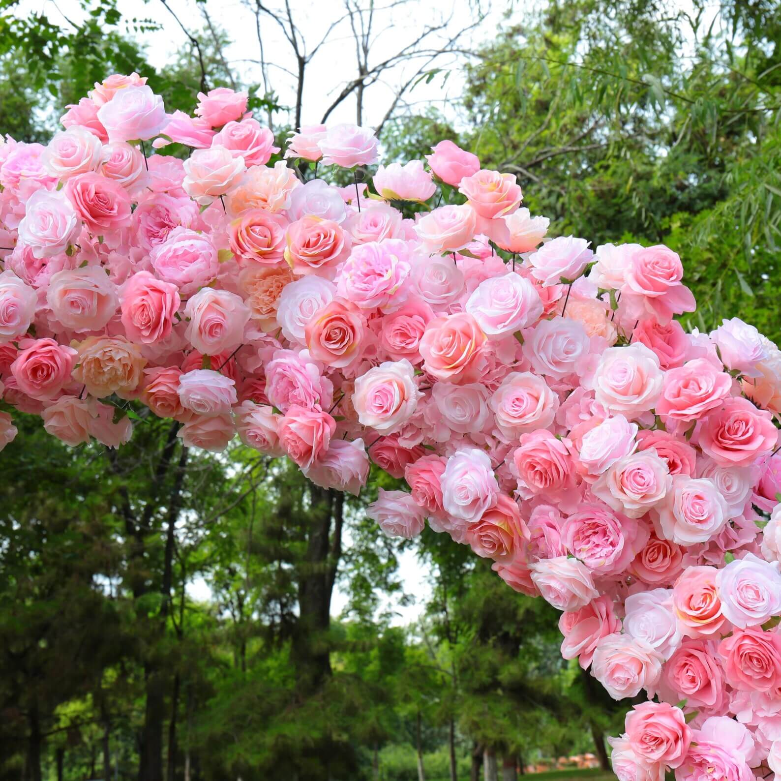 Roseytime Pink Flower Round Arch With Frame #RTA070