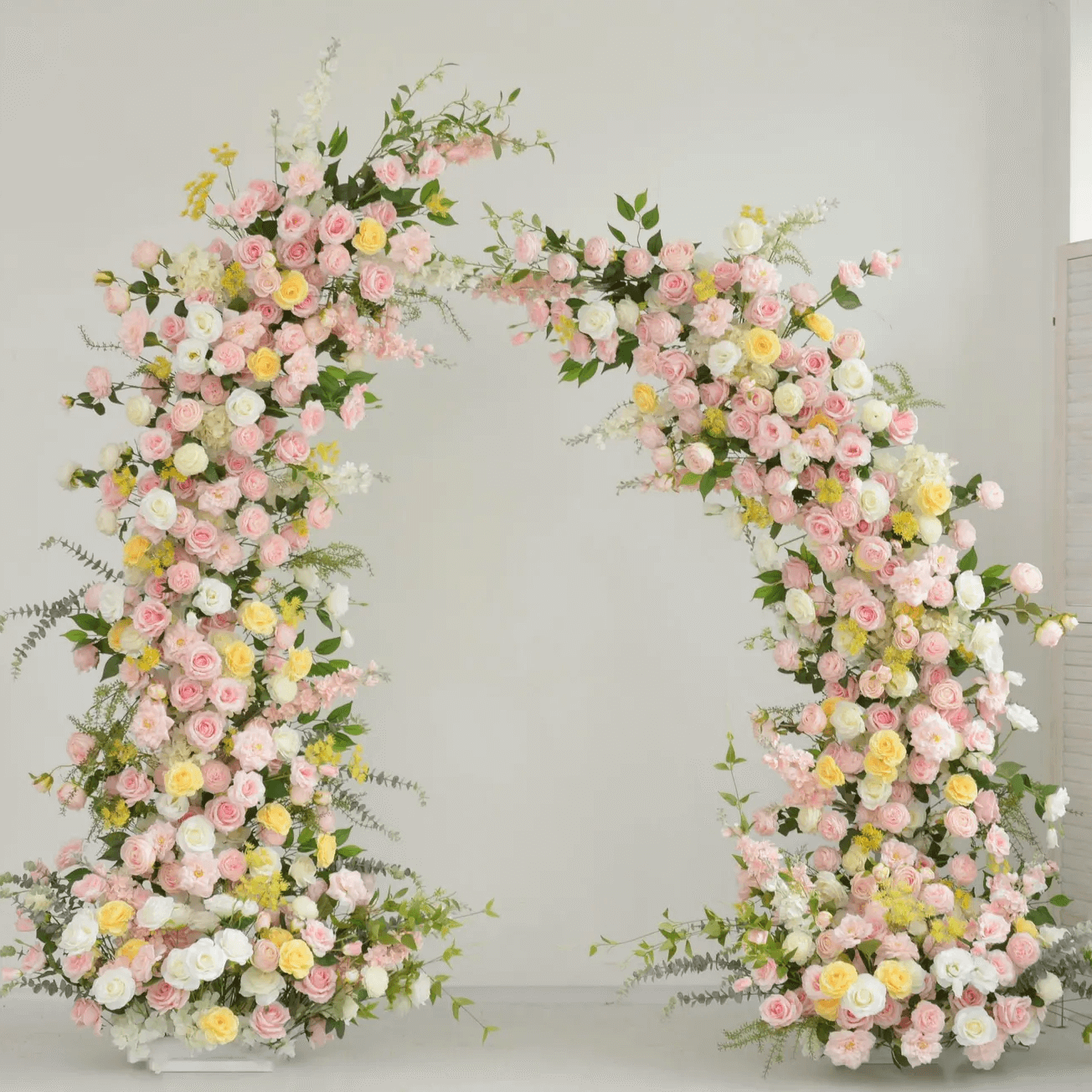 Roseytime Light Pink Flower Pillars Arch with Frame #RTP079