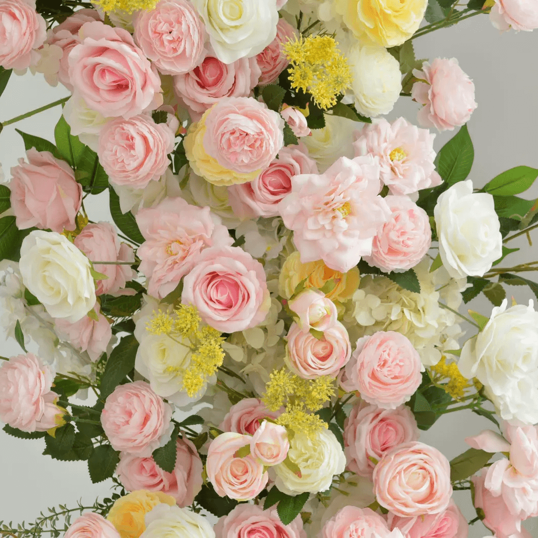 Roseytime Light Pink Flower Pillars Arch with Frame #RTP079