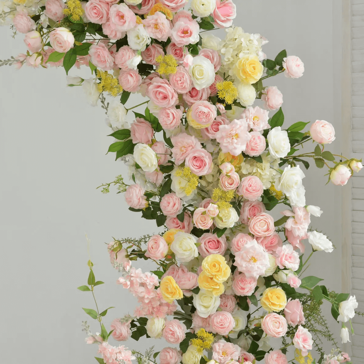 Roseytime Light Pink Flower Pillars Arch with Frame #RTP079