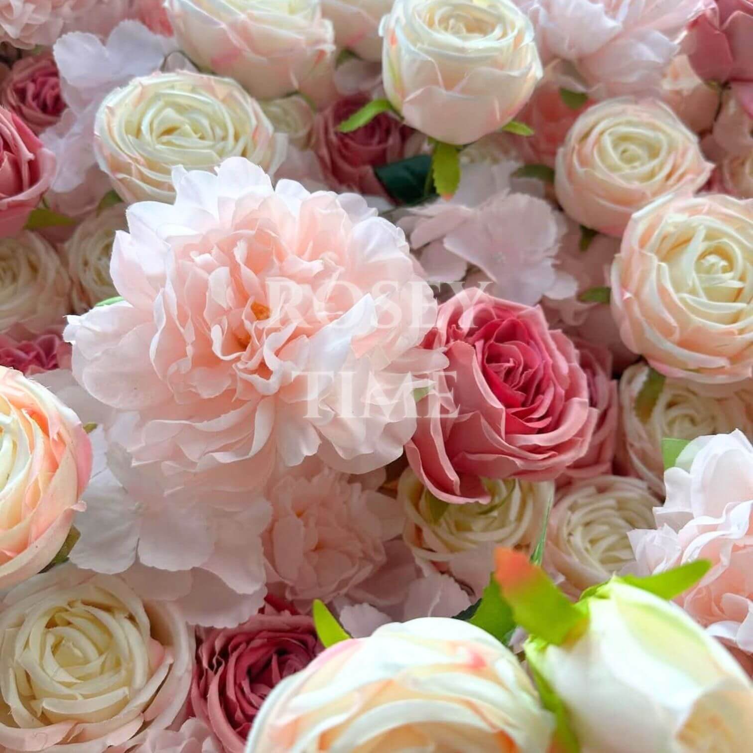 💥BF-SALE: 5D Pink&Champagne Flower Wall Roll Up Fabric Back #RTW227