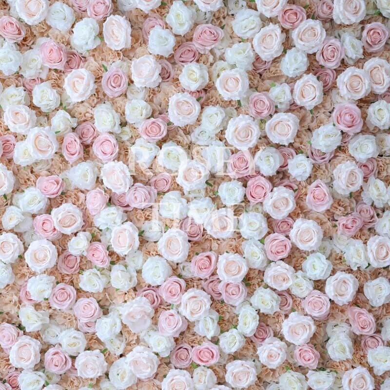 Roseytime 3D Pink Flower Wall Roll Up Fabric Back #RTW222