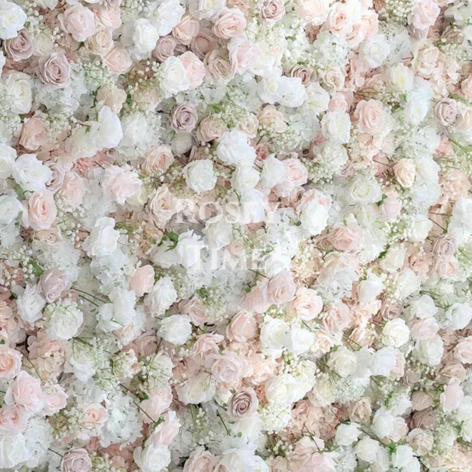 Roseytime 5D Pink Flower With Baby's Breath Wall Roll Up Fabric Back #RTW236