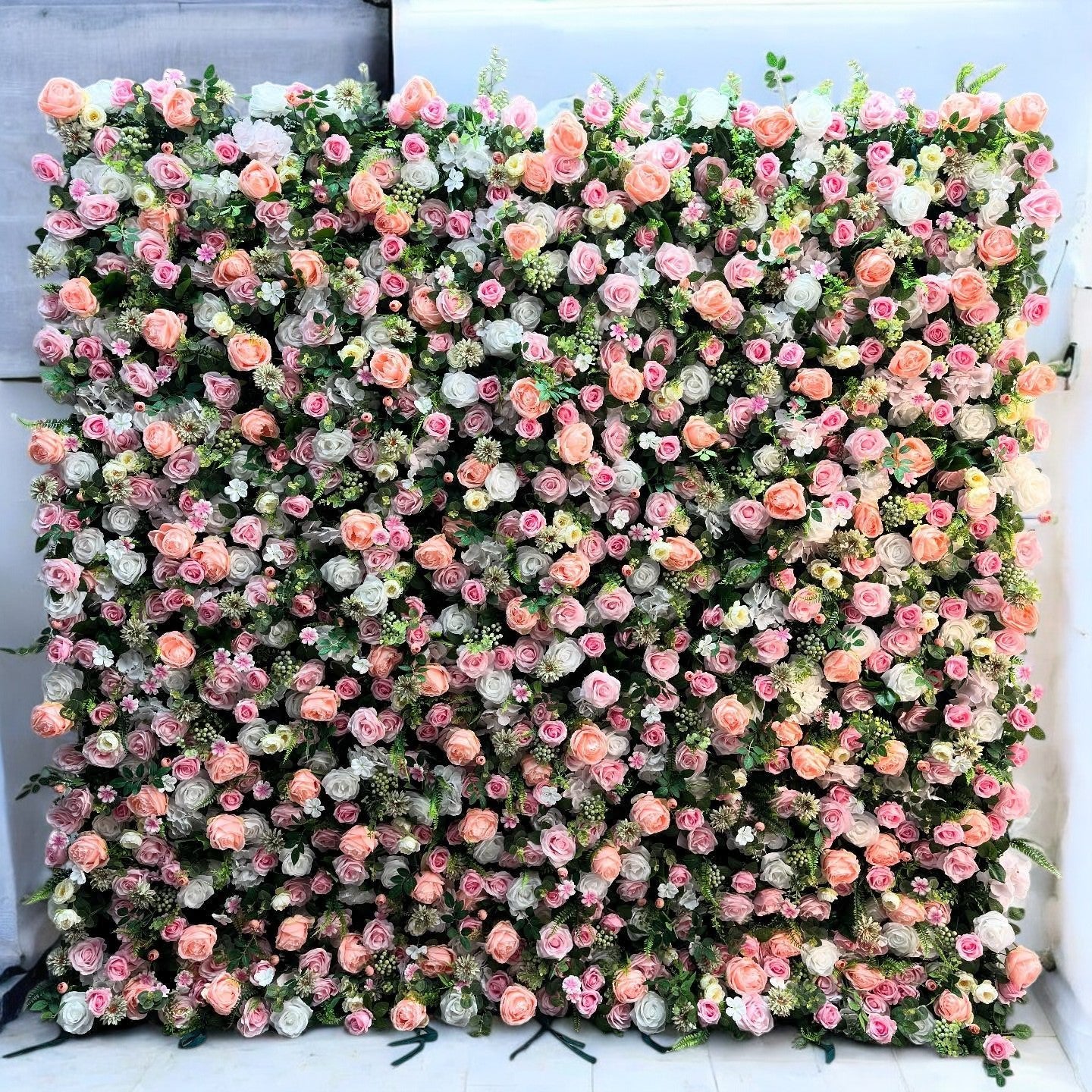 Roseytime 5D Pink Flower Wall Roll Up Fabric Back #RTW192