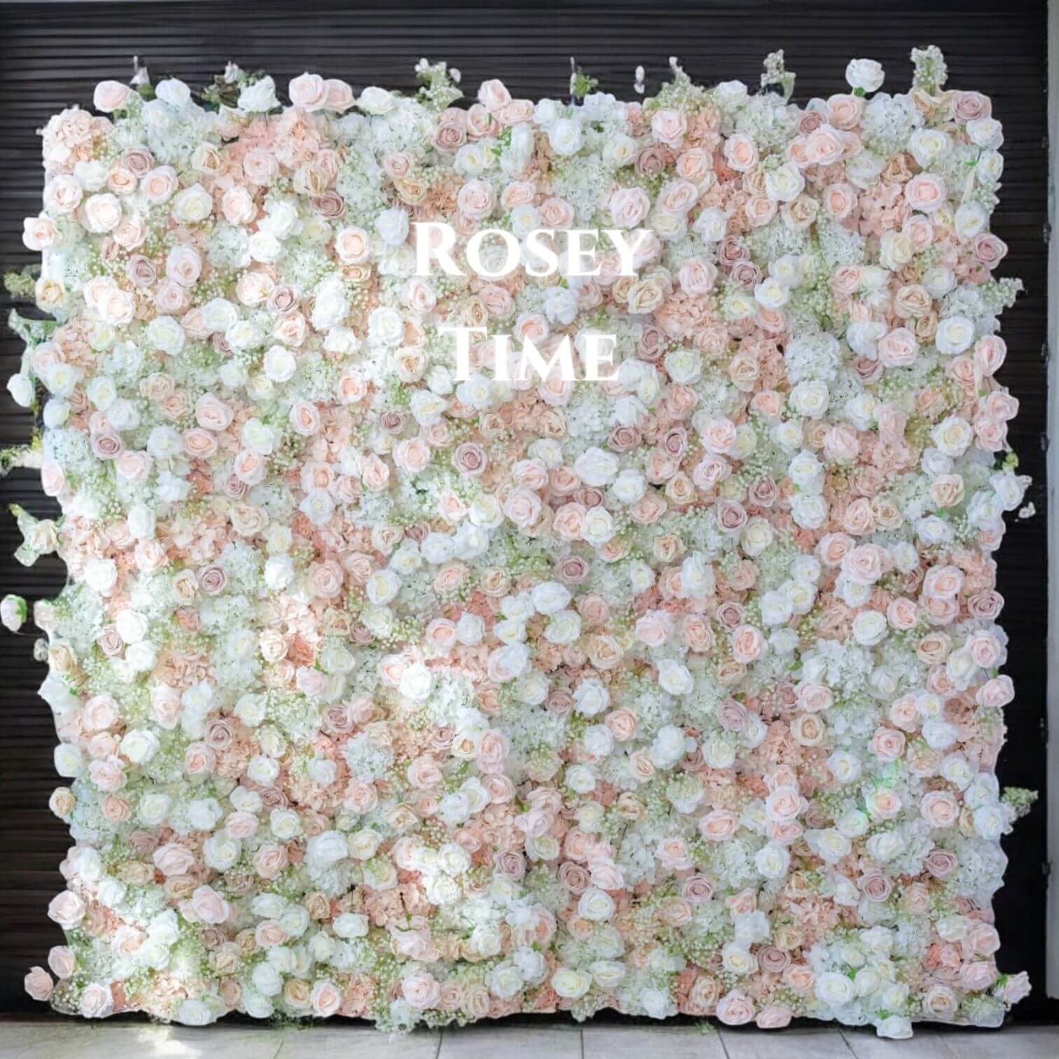 Roseytime 5D Pink Flower With Baby's Breath Wall Roll Up Fabric Back #RTW236