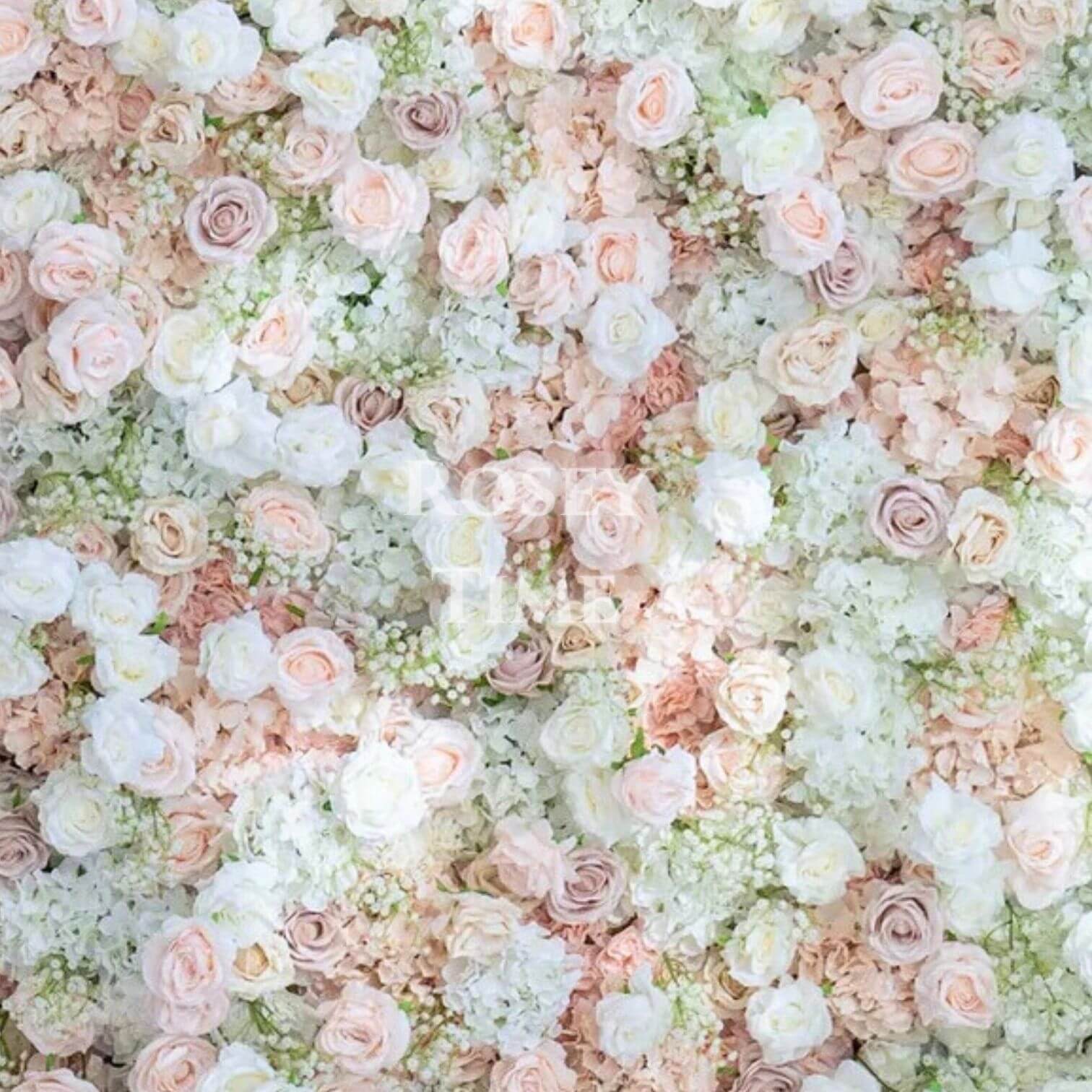 Roseytime 5D Pink Flower With Baby's Breath Wall Roll Up Fabric Back #RTW236