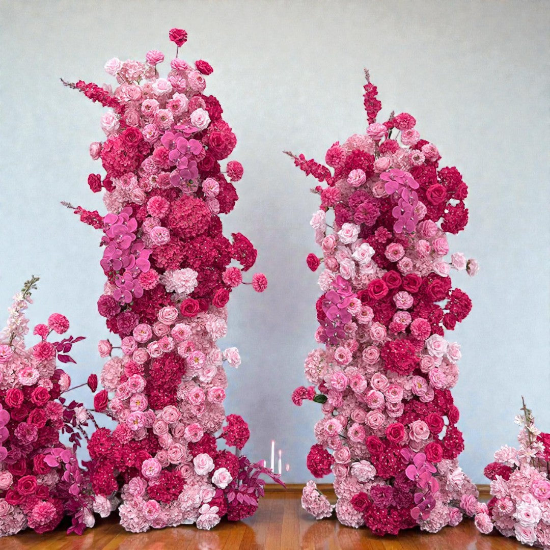 B1G1-Sale: 2026 Hot Pink Flower Pillars Arch with Frame #RTP126