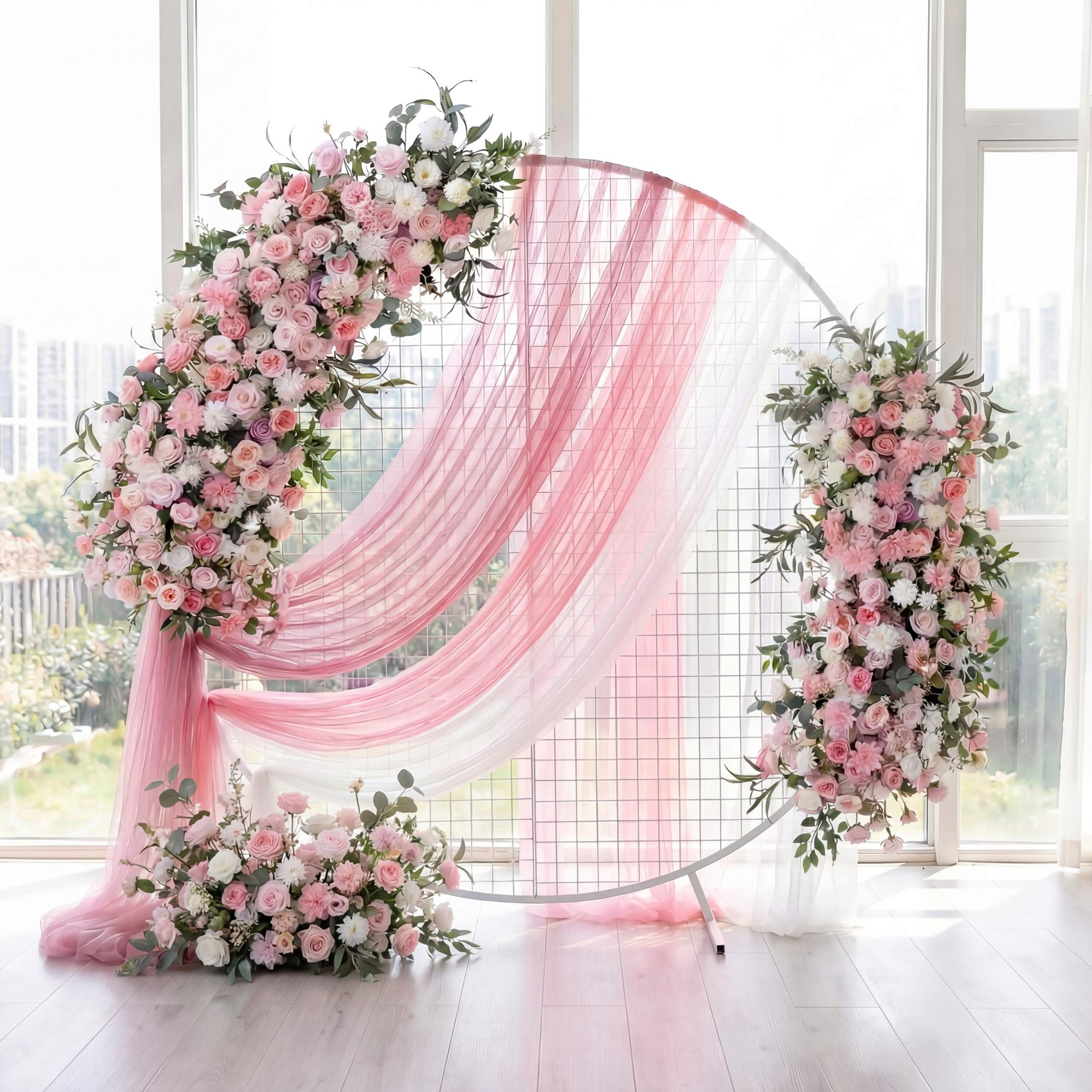 Roseytime Pink&White Flower Set Flower Arch Arrangement #RTA446