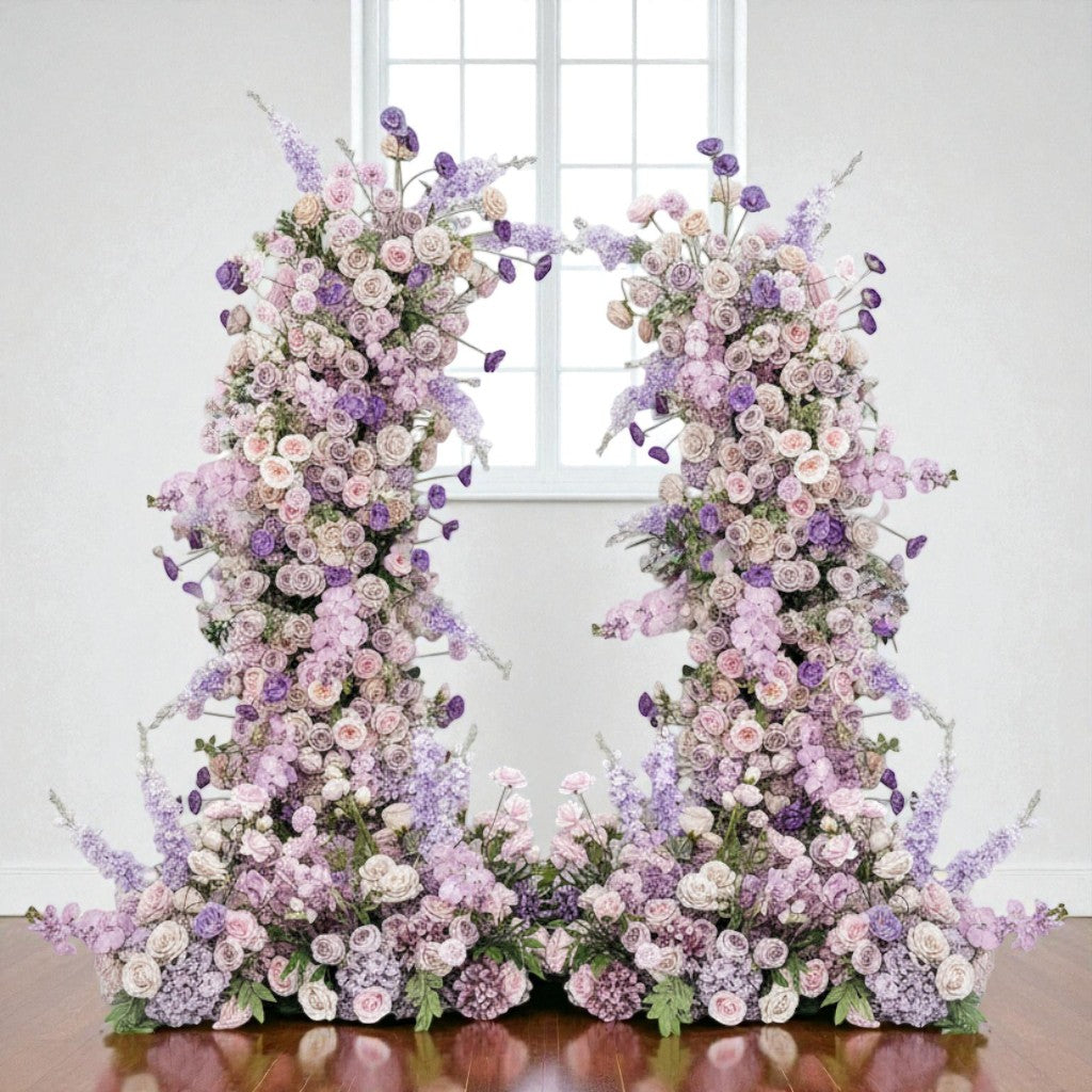 Roseytime 2026 Lavender Elegance Flower Pillars Arch with Frame #RTP117
