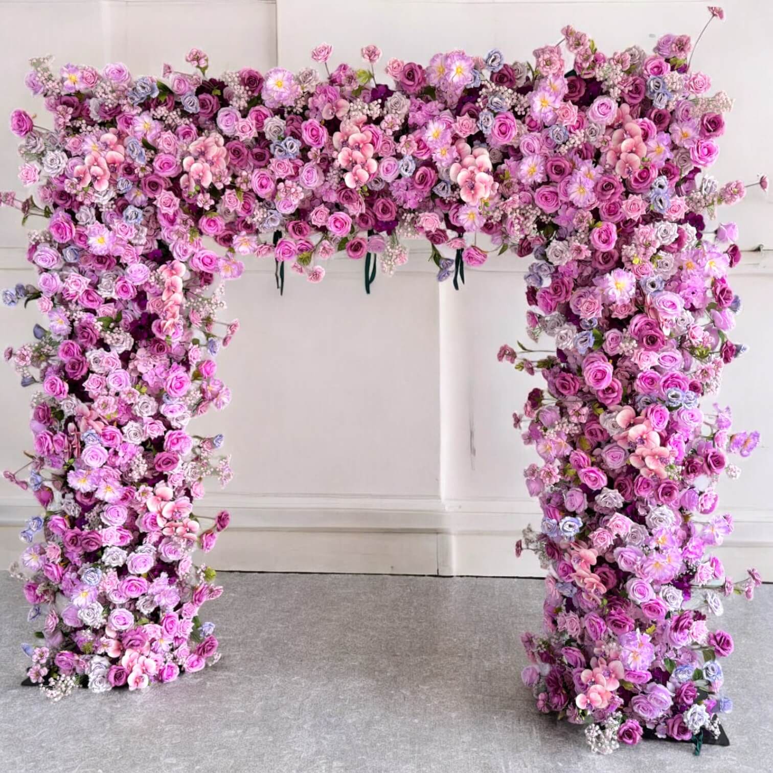 Roseytime Purple Square Flower Arch Fabric Back #RTA017