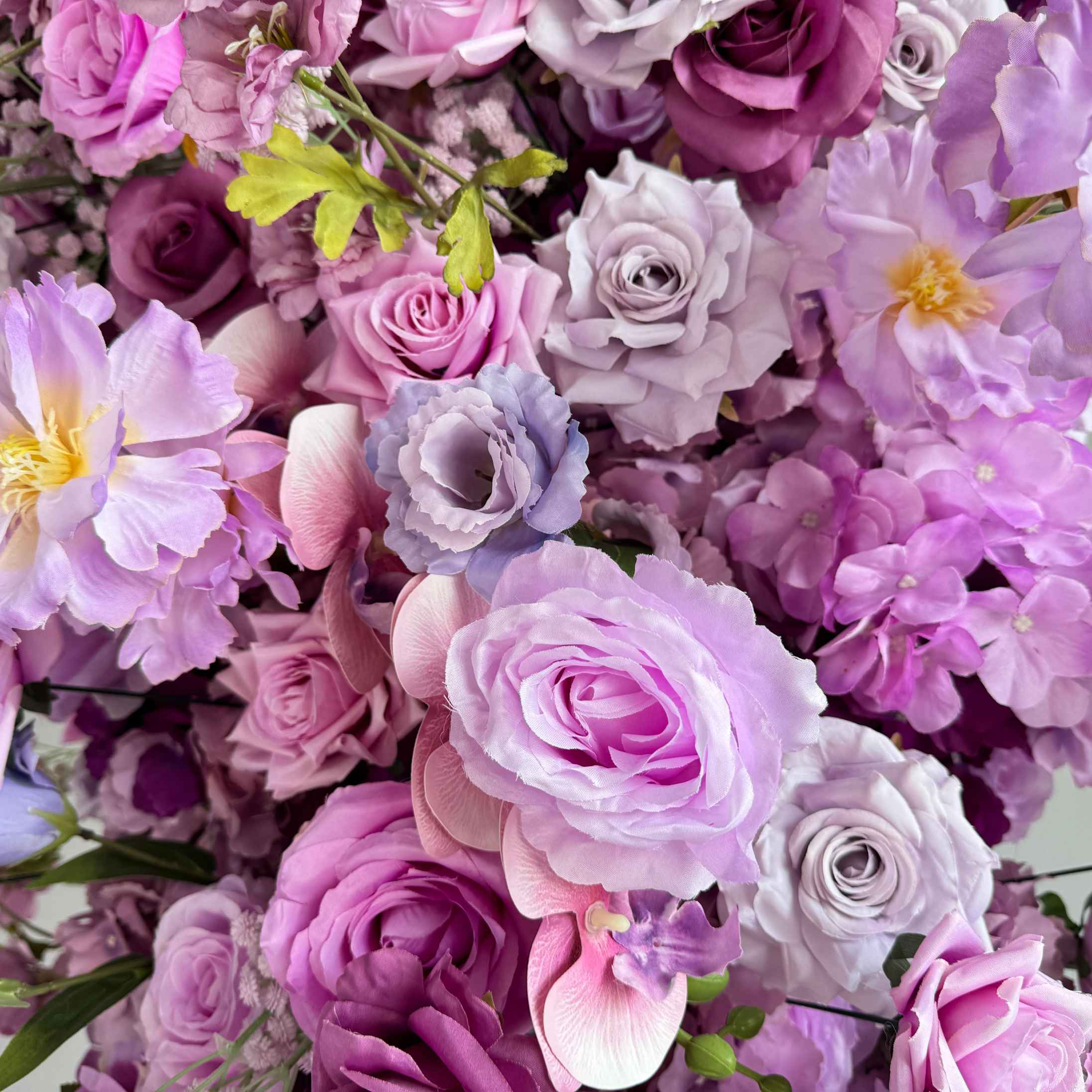 Roseytime Purple Square Flower Arch Fabric Back #RTA017