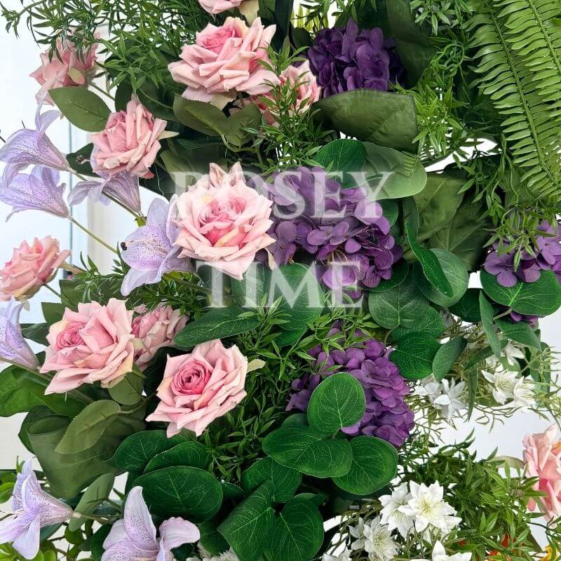 Roseytime Green Flower Pillars Arch with Frame #RTP048