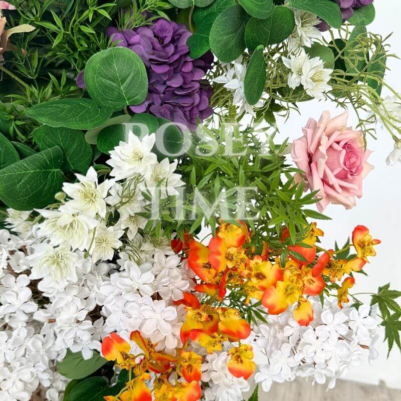 Roseytime Green Flower Pillars Arch with Frame #RTP048