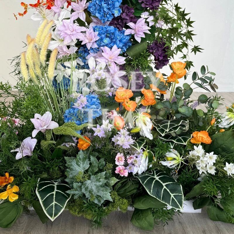 Roseytime Green Flower Pillars Arch with Frame #RTP048