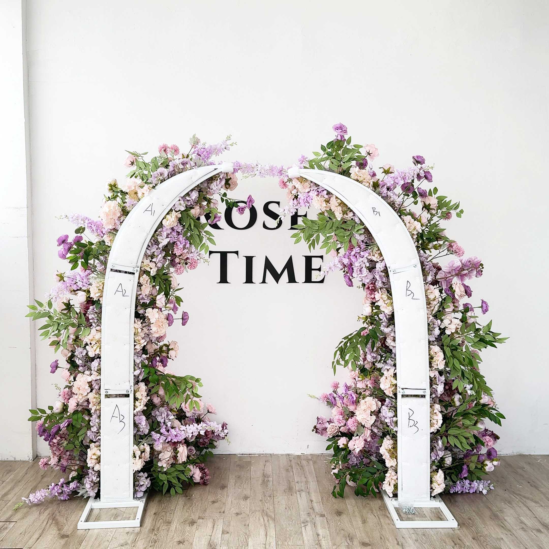 Roseytime 2026 Lavender Elegance Flower Pillars Arch with Frame #RTP117
