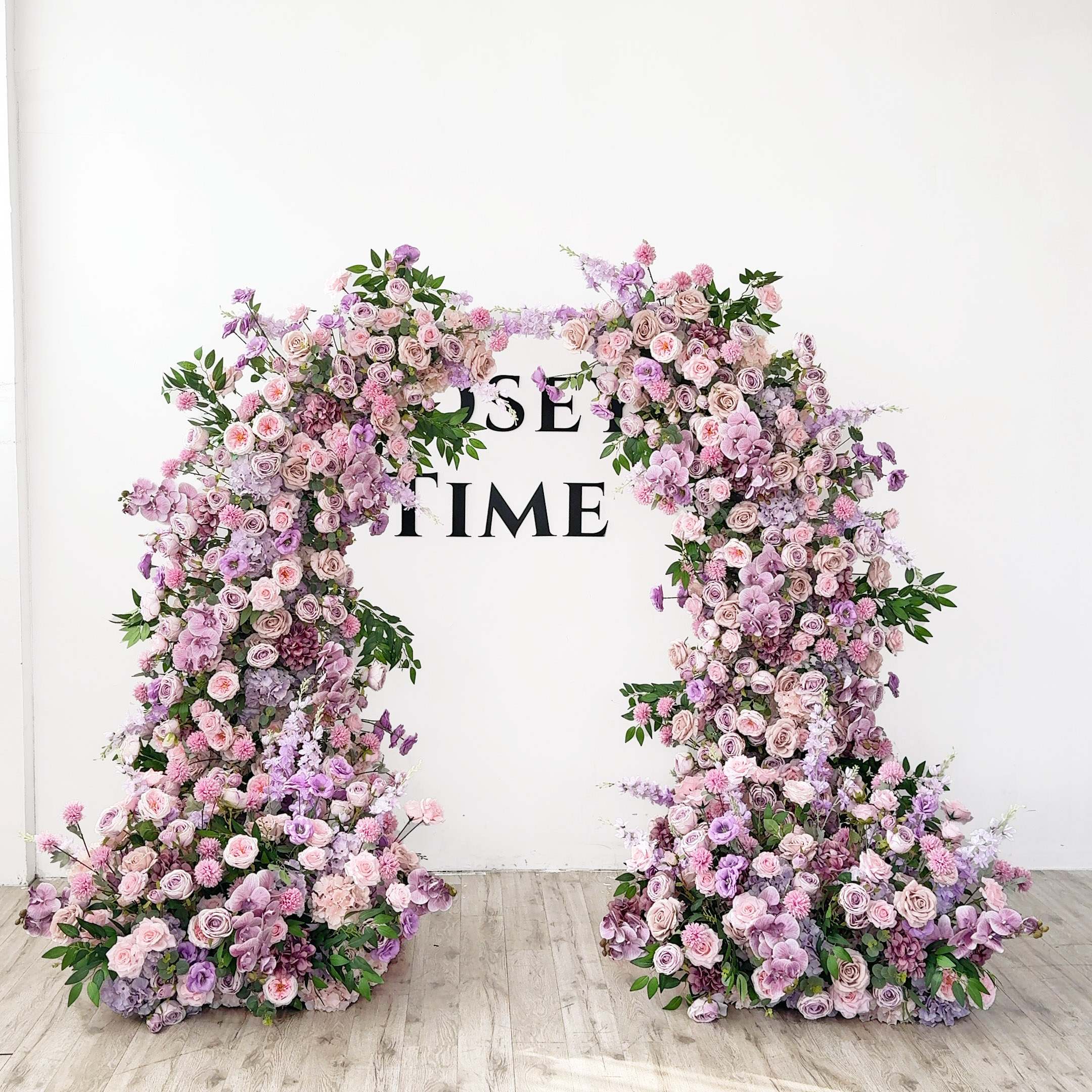 Roseytime 2026 Lavender Elegance Flower Pillars Arch with Frame #RTP117