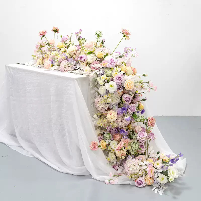 Roseytime Purple Flower Runner Table Flower Decor#RTR086