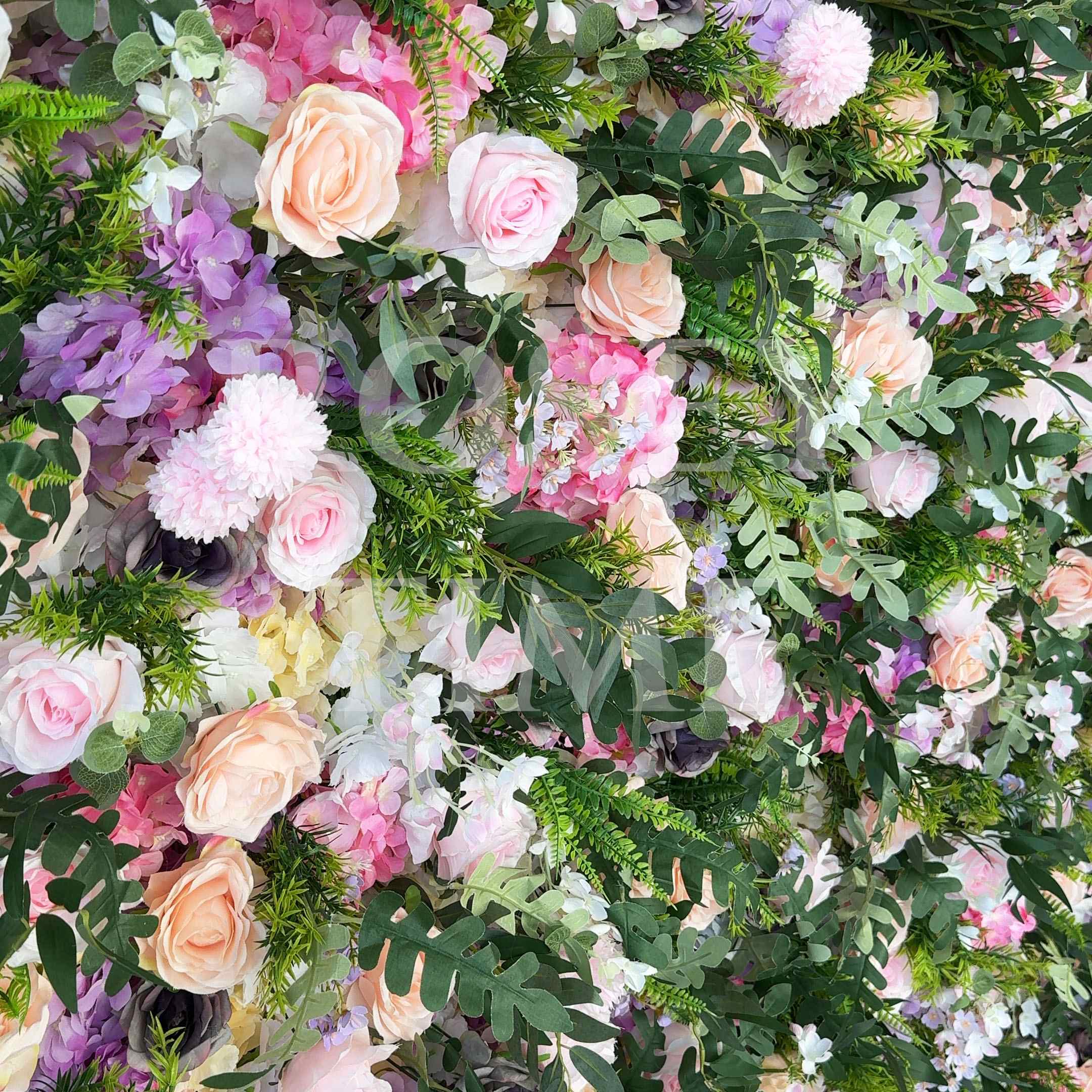 Roseytime 5D Pink&Purple Flower Wall Roll Up Fabric Back #RTW248