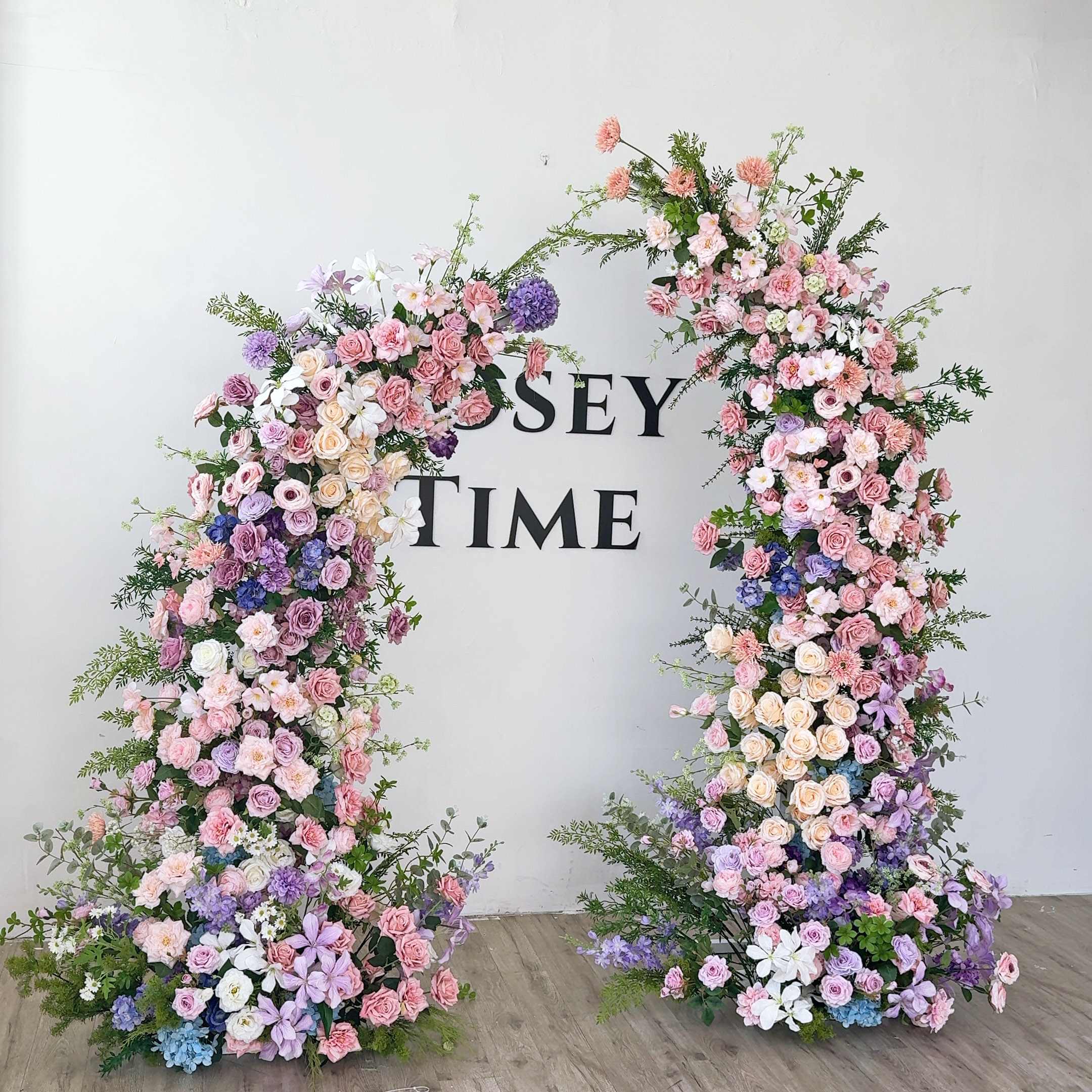 Roseytime Spring Colorful Flower Pillars Arch with Frame #RTP059
