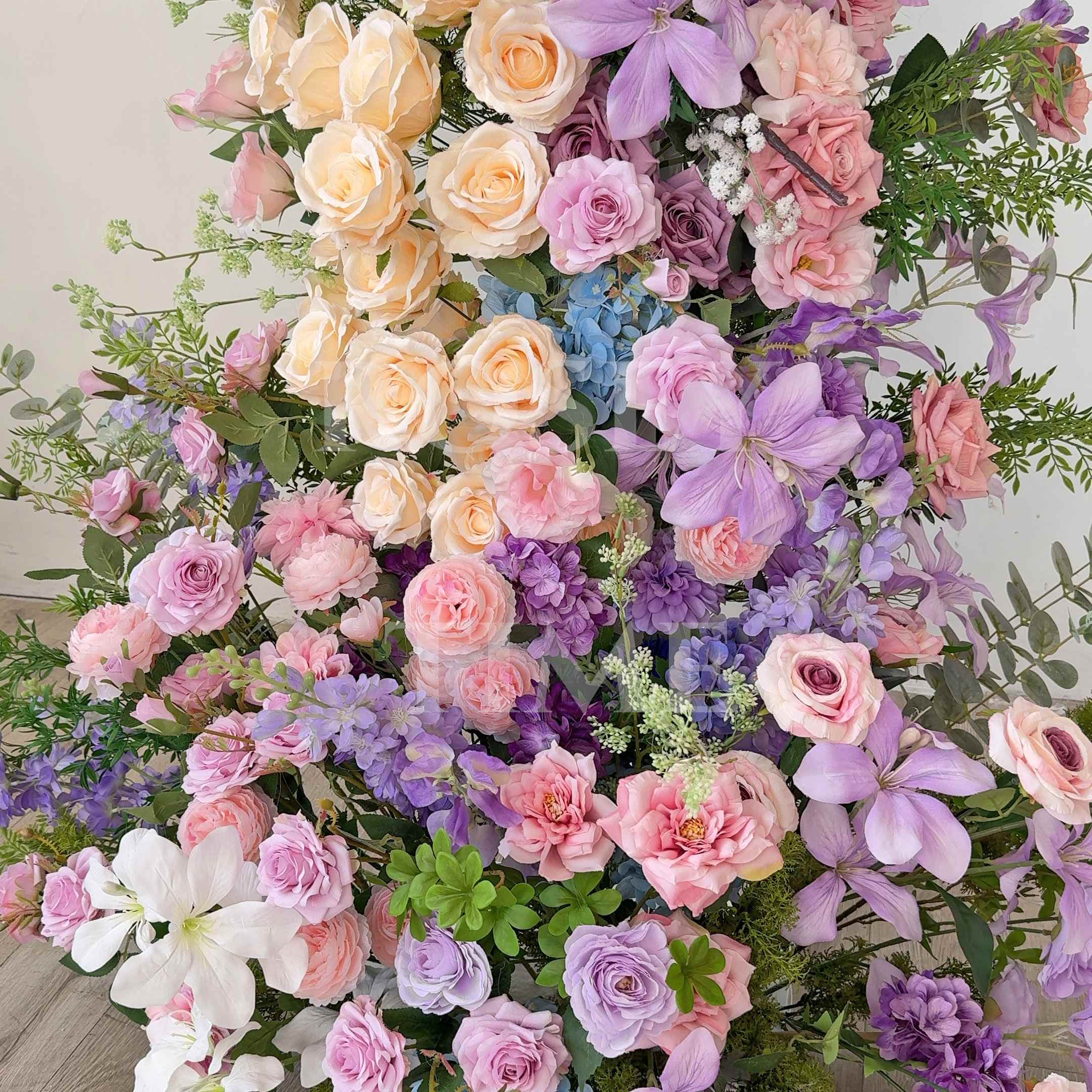 Roseytime Spring Colorful Flower Pillars Arch with Frame #RTP059