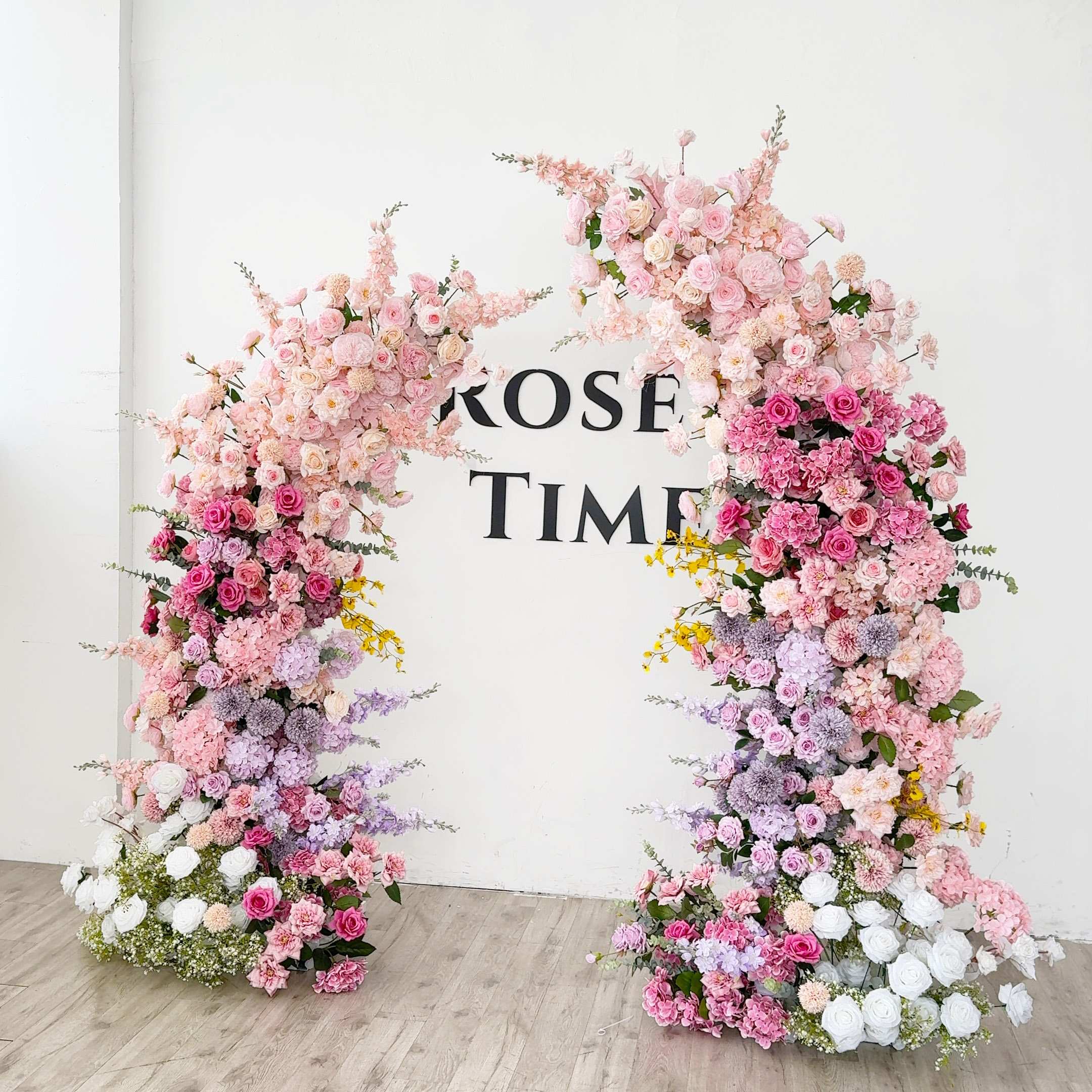 Roseytime Rainbow Flower Pillars Arch with Frame #RTP047