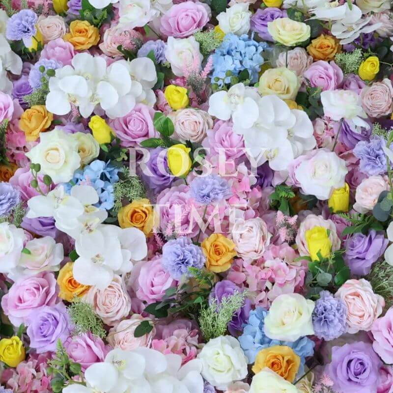 Roseytime 5D Purple Flower Wall Roll Up Fabric Back #RTW223