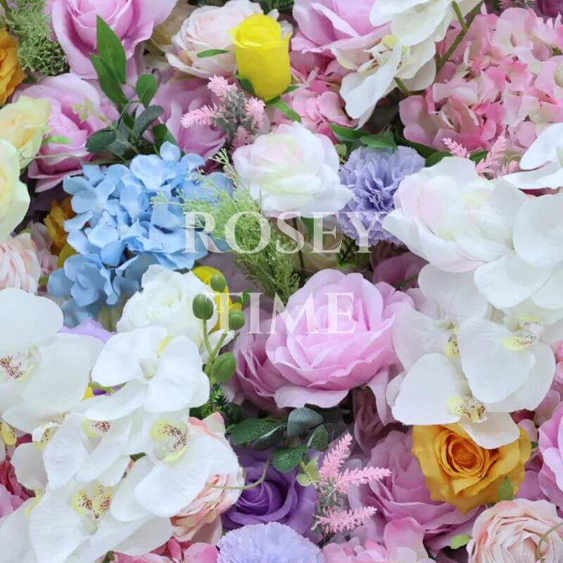Roseytime 5D Purple Flower Wall Roll Up Fabric Back #RTW223