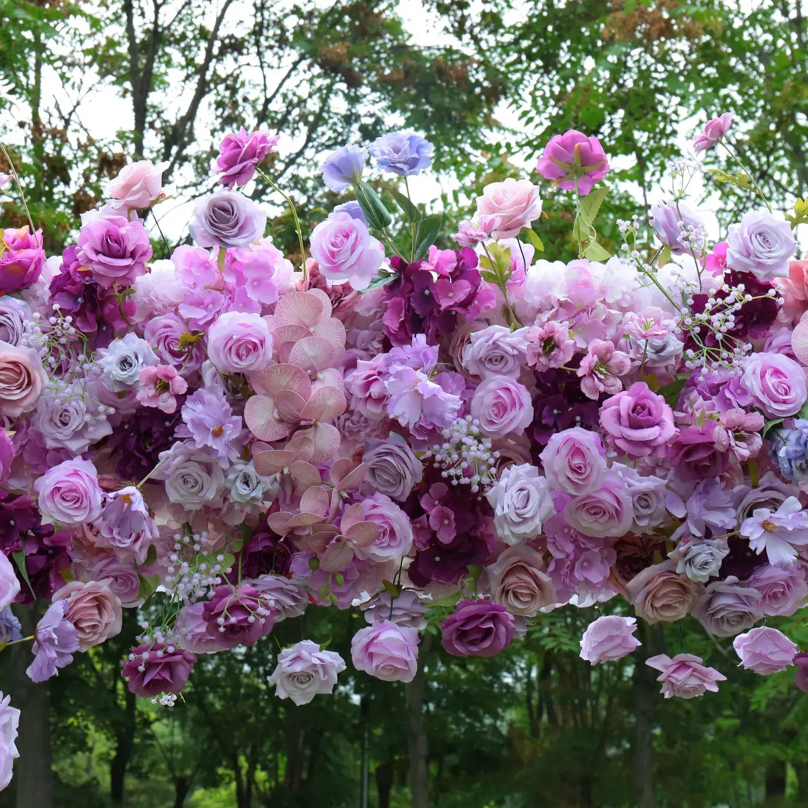 Roseytime Purple Flower Round Arch With Frame 8ftx8ft #RTA072