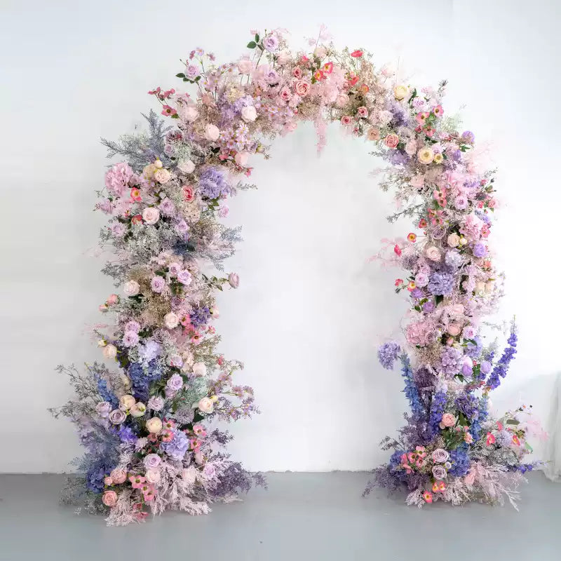 RoseyTime Dusty Purple&Pink Flower Arch n-shape Round Arch #RTA113