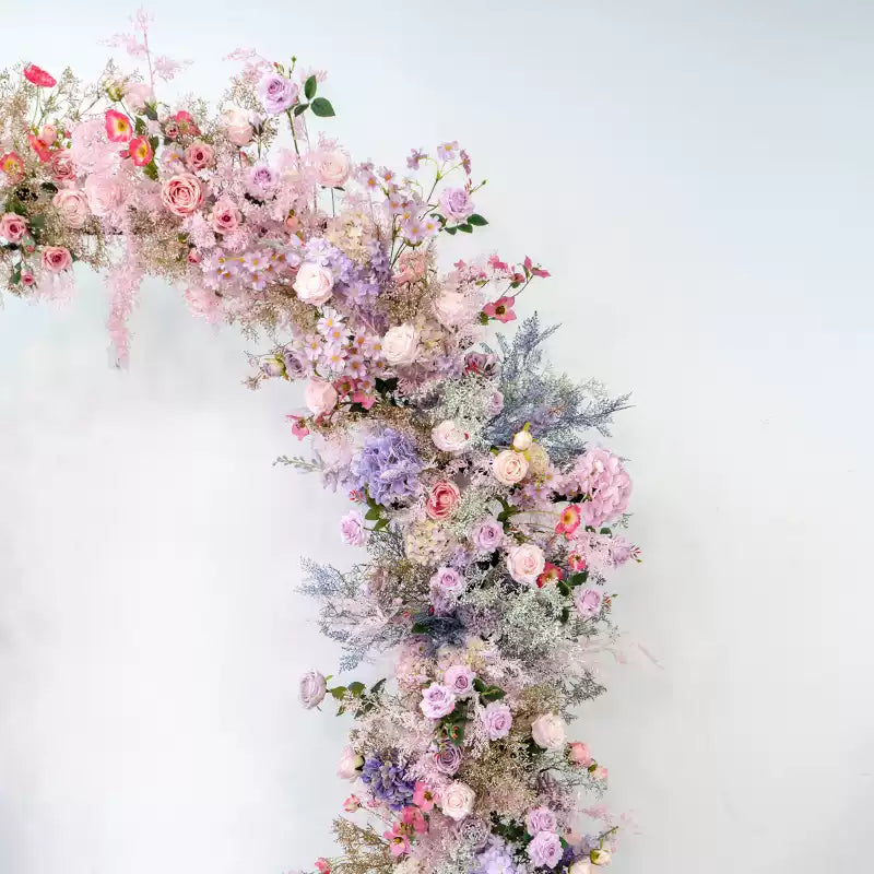 RoseyTime Dusty Purple&Pink Flower Arch n-shape Round Arch #RTA113