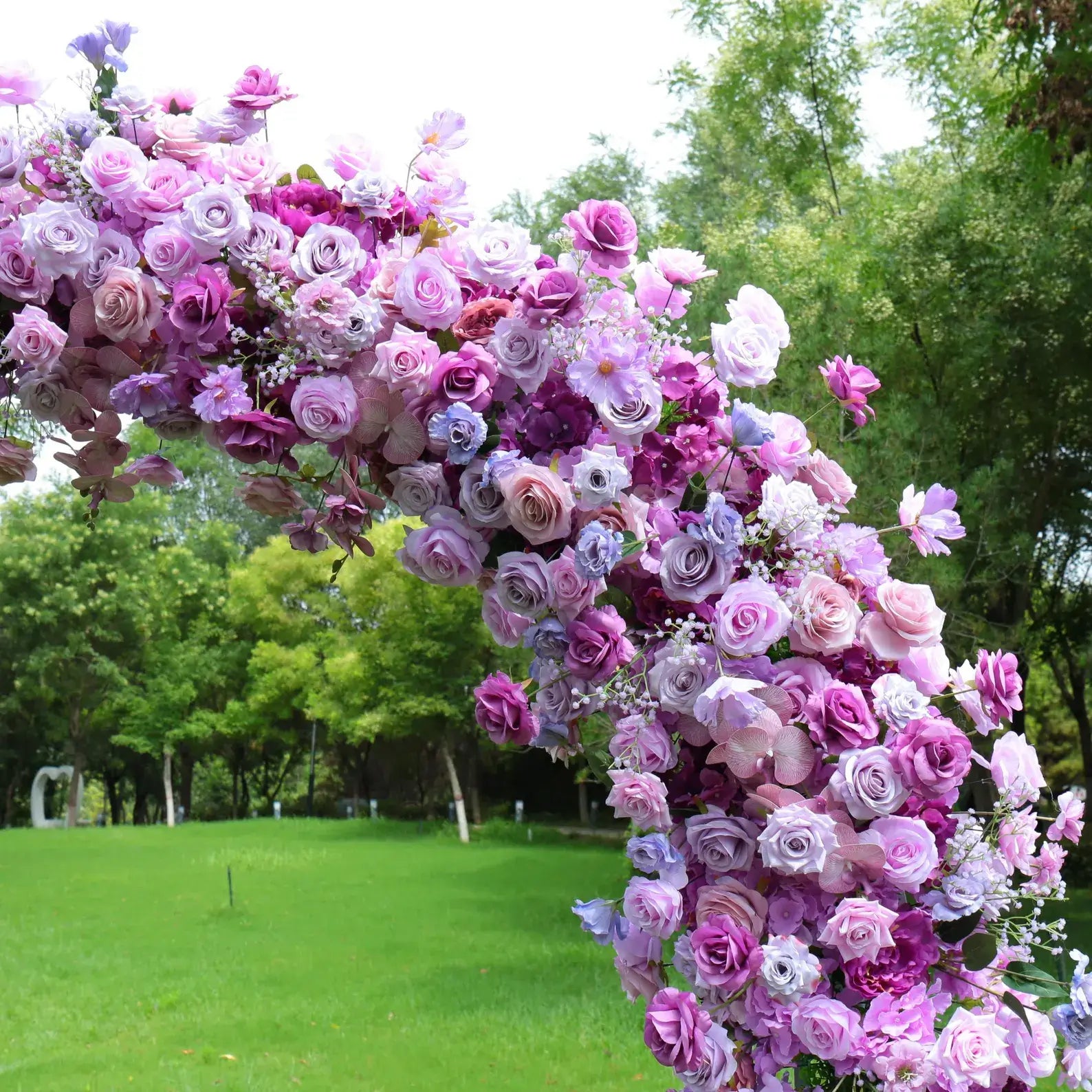 Roseytime Purple Flower Round Arch With Frame 8ftx8ft #RTA072